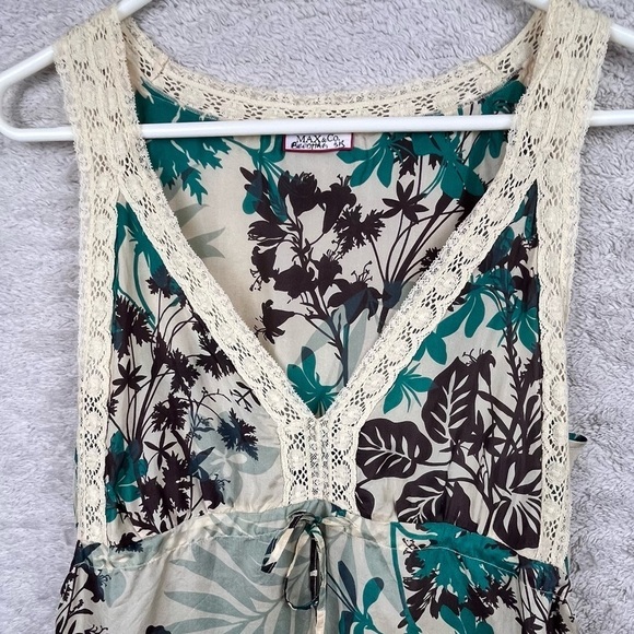 Y2K MAX & CO By MAX MARA Baby Doll Dress Floral Boho Lace Sz Small - Picture 2 of 13